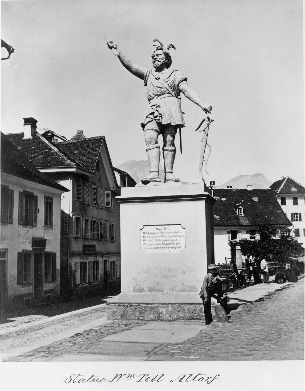 Tell Vilmos szobra, 1860-90 körül (albumnyomat) alkotó: Richard Kissling