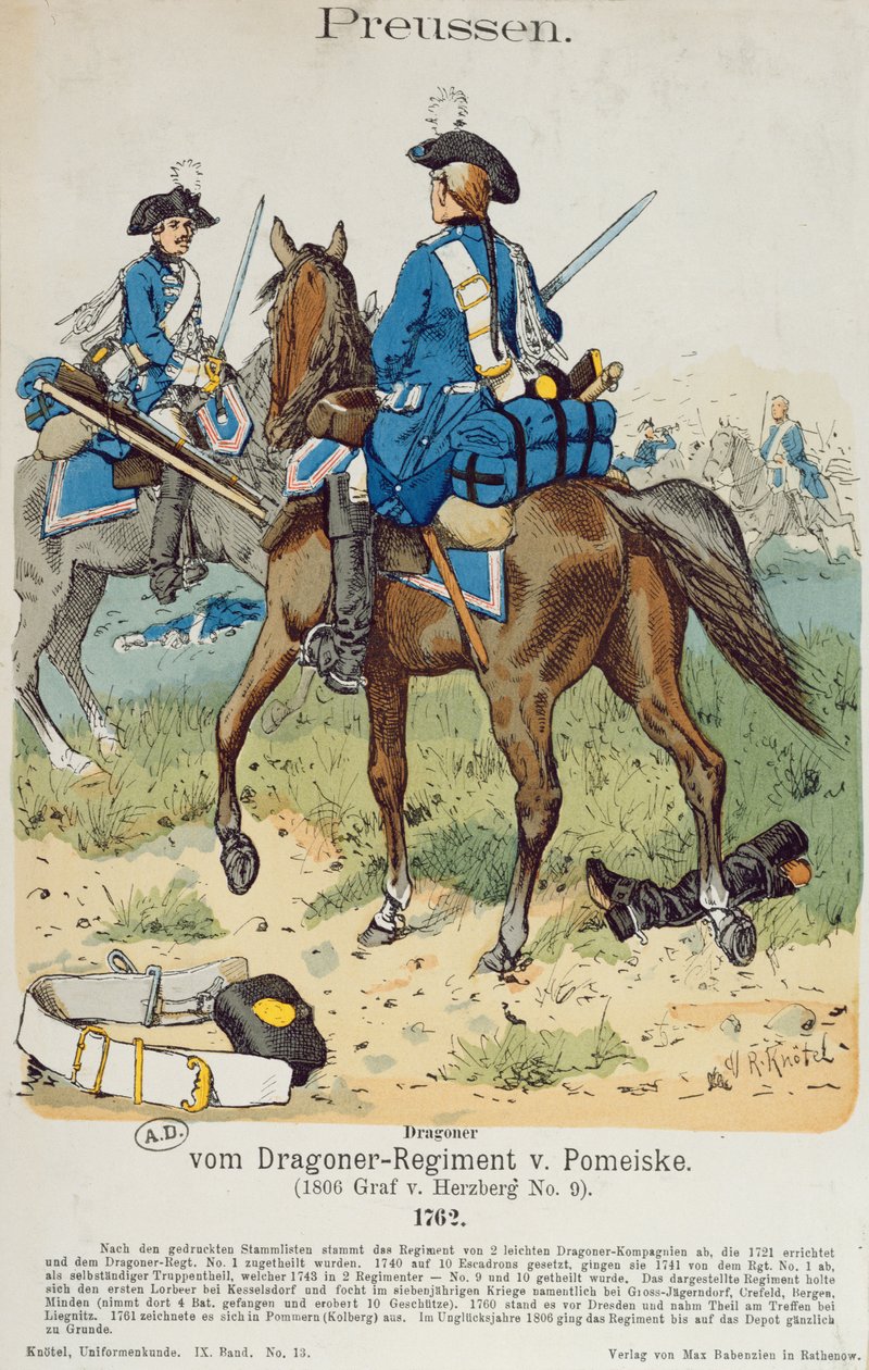 Sárkányok a von Pomeiske ezredben 1762-ben, 1890 körül alkotó: Richard Knoetel