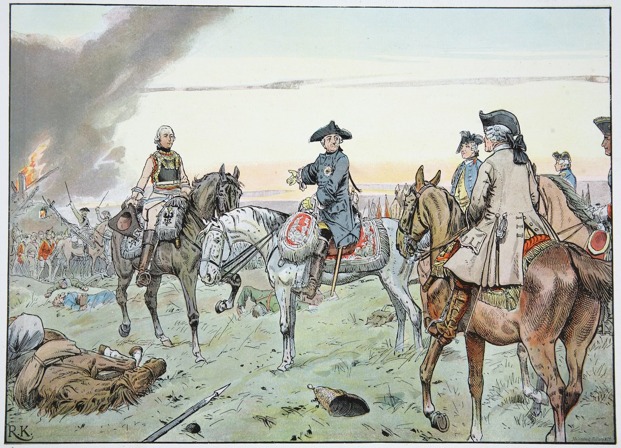 Frigyes és Seydlitz a zorndorfi csatában 1758. augusztus 25-én alkotó: Richard Knoetel