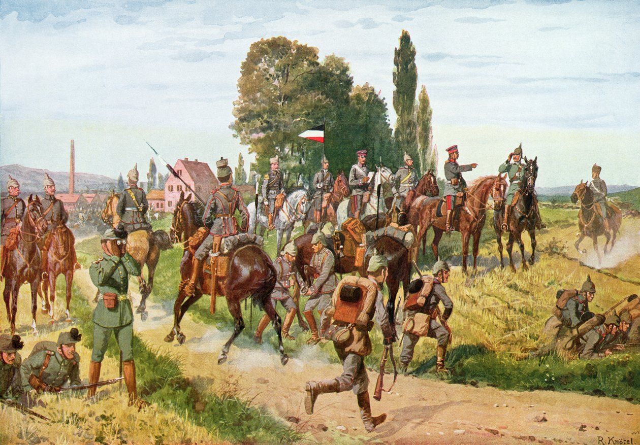 Német egyenruha, az Illustrierte Zeitung, 1914. augusztus 4. alkotó: Richard Knoetel