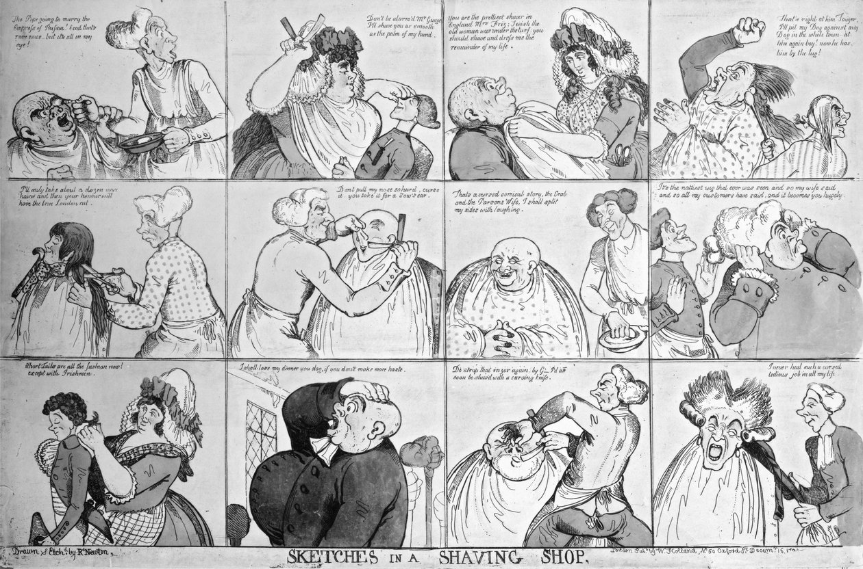 Vázlatok egy borotválkozásban, 1794 alkotó: Richard Newton