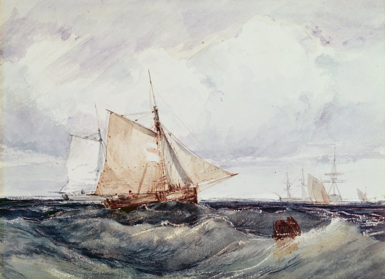 Cutter és más hajók erős szélben alkotó: Richard Parkes Bonington