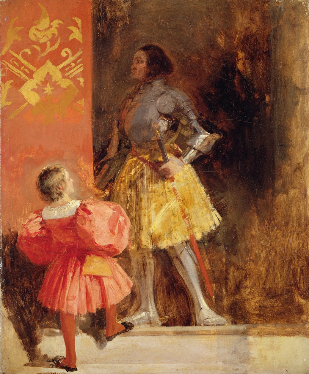 Egy lovag és oldal, 1826 körül alkotó: Richard Parkes Bonington