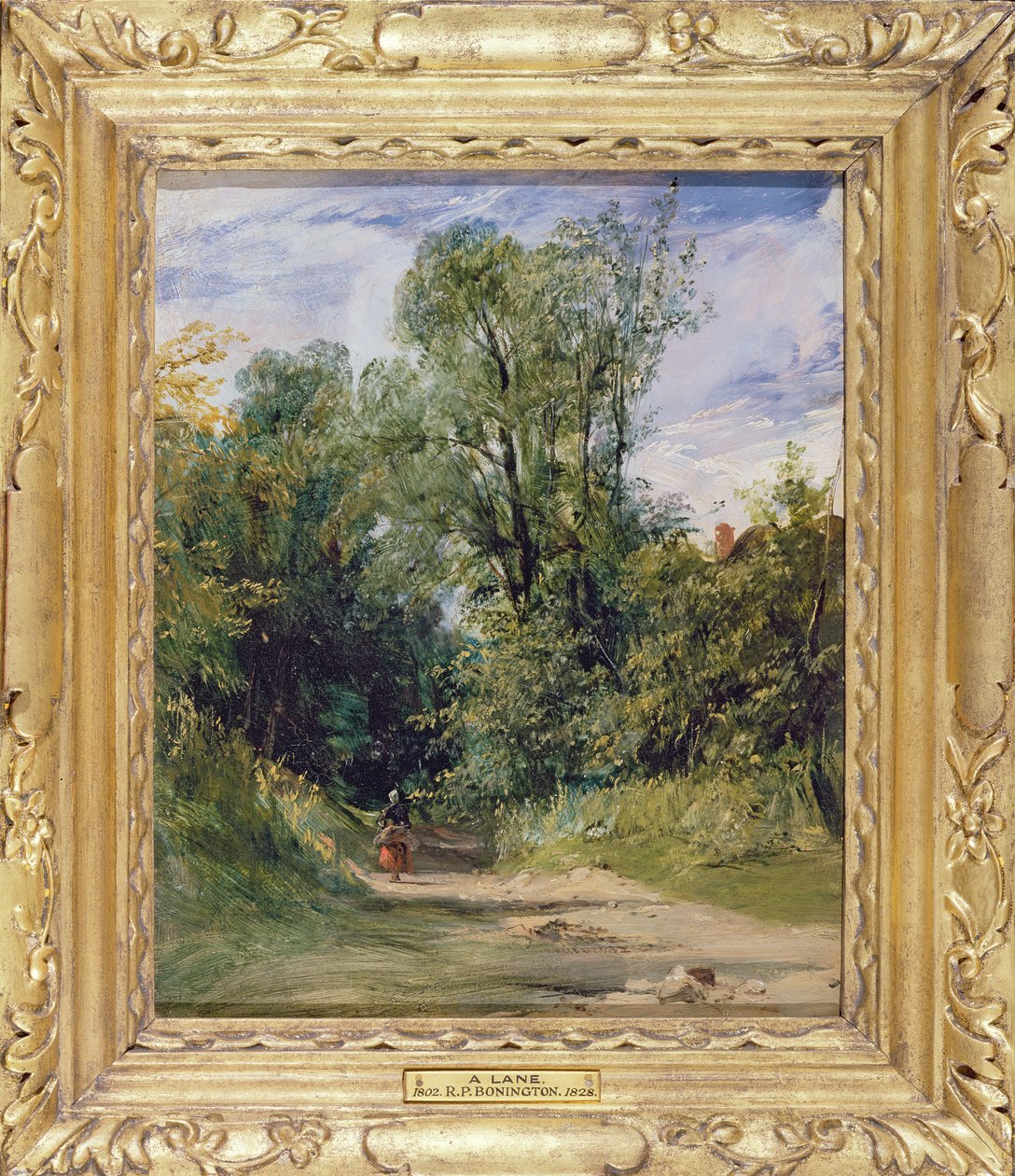 A Wooded Lane, 1825 körül (olaj, malomdeszka) alkotó: Richard Parkes Bonington