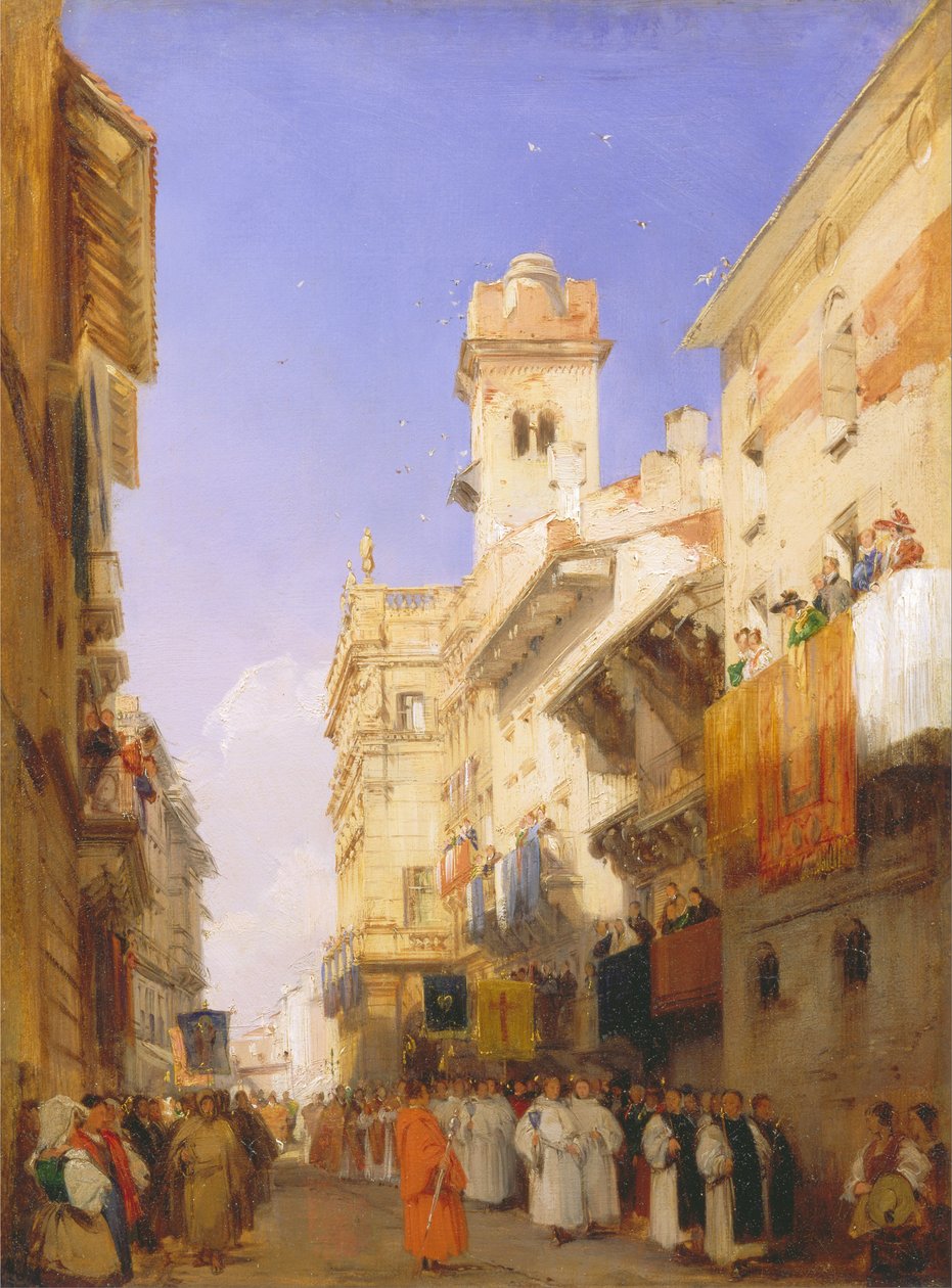 Corso SantAnastasia, Verona alkotó: Richard Parkes Bonington