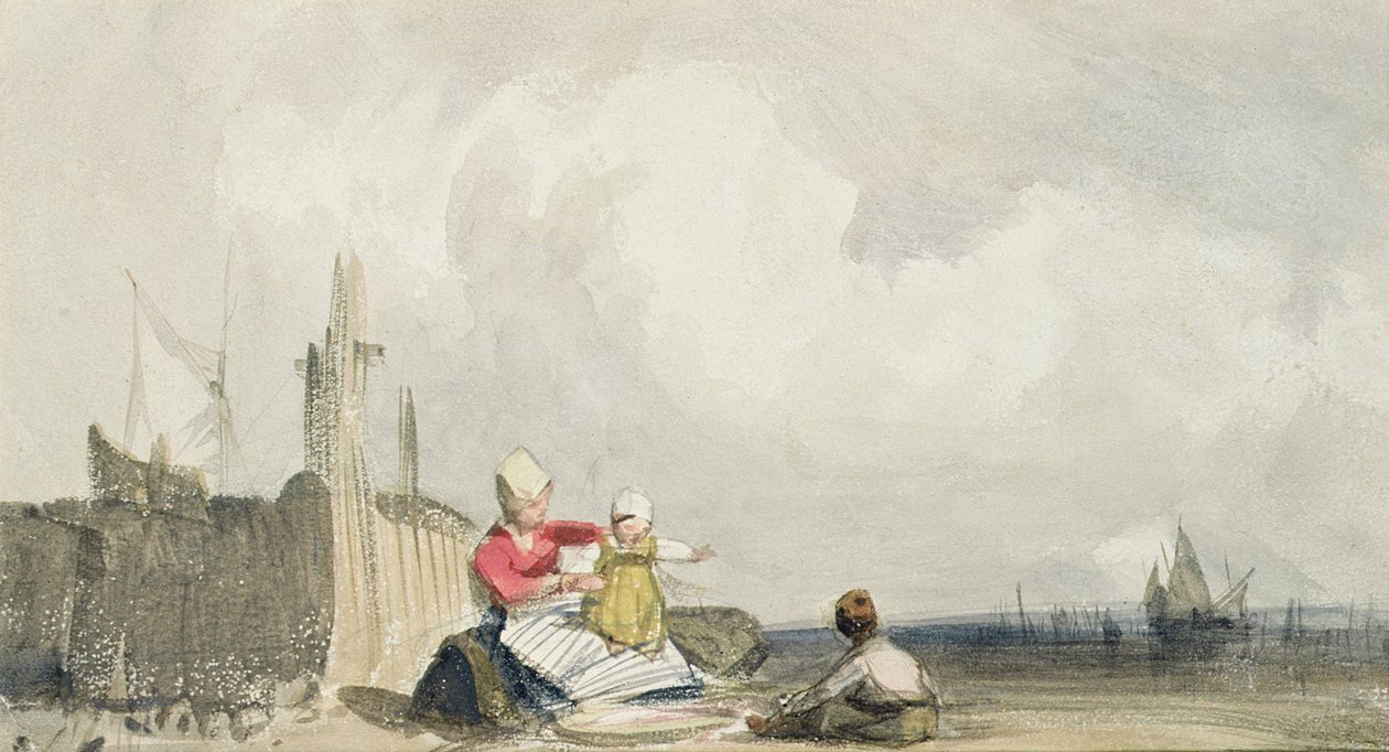 Fisherfolk a tengerparton alkotó: Richard Parkes Bonington