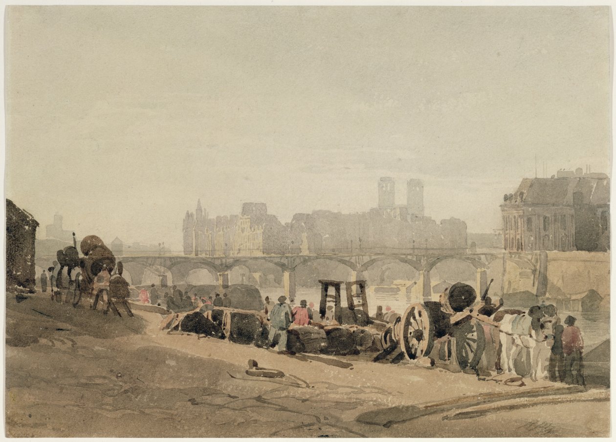 Ile de la Cite, Párizs, (wc szőtt papíron) alkotó: Richard Parkes Bonington