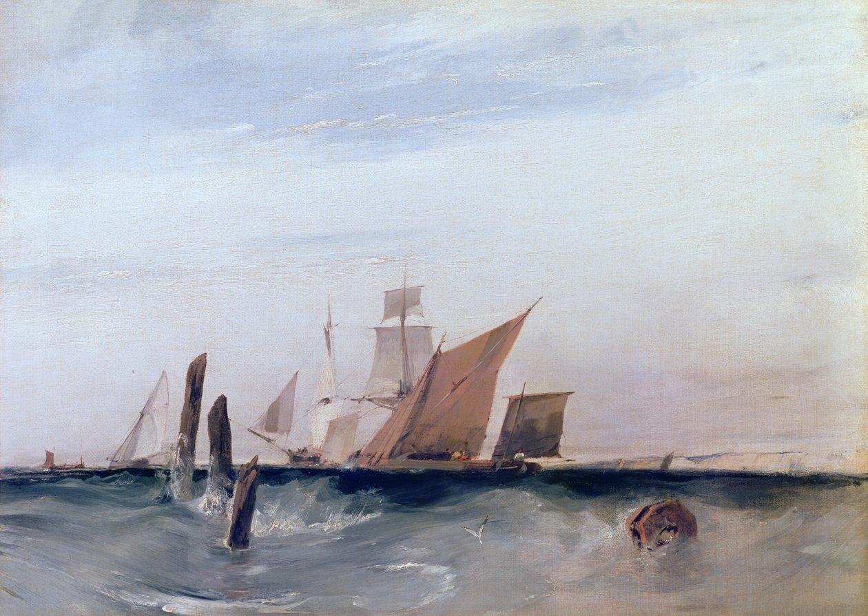 A francia tengerparton kívül, 1820 körül (wc papíron) alkotó: Richard Parkes Bonington