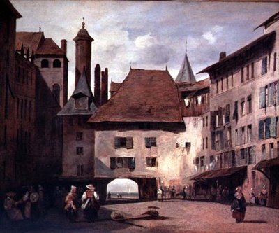 Place de Molard, Genf alkotó: Richard Parkes Bonington