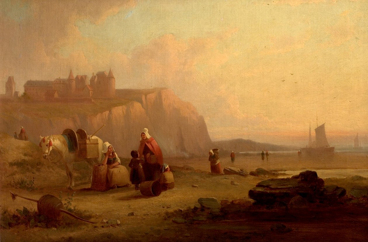 Jelenet Normandia partján, Franciaországban alkotó: Richard Parkes Bonington
