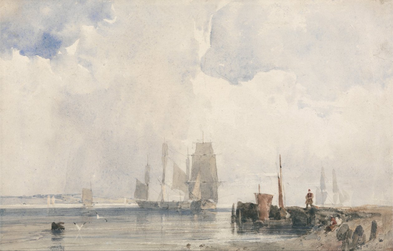 Szállítás egy torkolati toronyban, valószínűleg Quillebeuf közelében alkotó: Richard Parkes Bonington