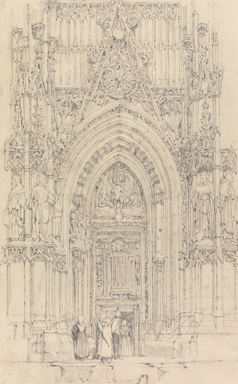 A Szent Wulfran-templom, Abbeville- A nyugati front északi kapuja alkotó: Richard Parkes Bonington