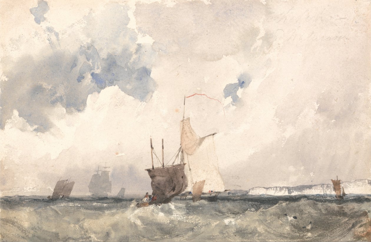 Hajók a szaggatott tengerben alkotó: Richard Parkes Bonington