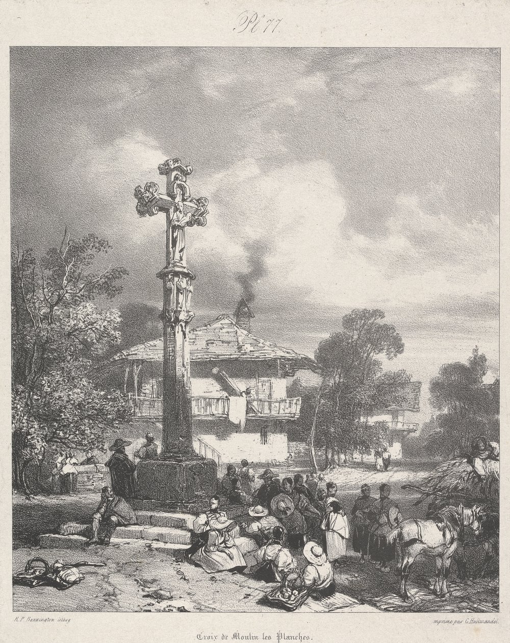 Moulin les Planches keresztje, 1827 alkotó: Richard Parkes after Bonington