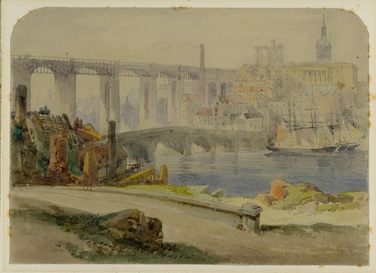 Newcastle (ceruza és akvarell papíron (papírra ragasztva)) alkotó: Richard Principal Leitch