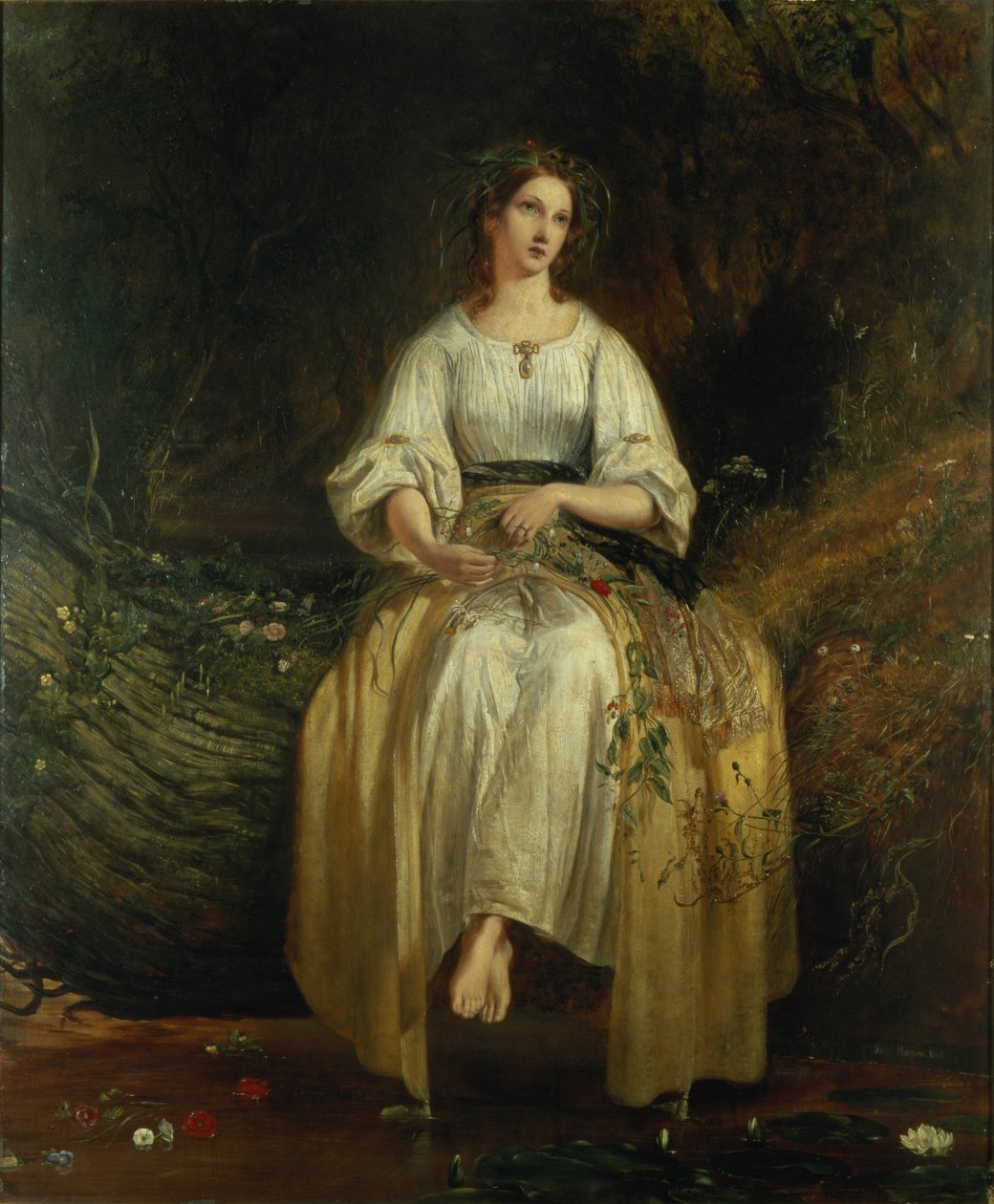 Ophelia füzérfonó, 1842 alkotó: Richard Redgrave