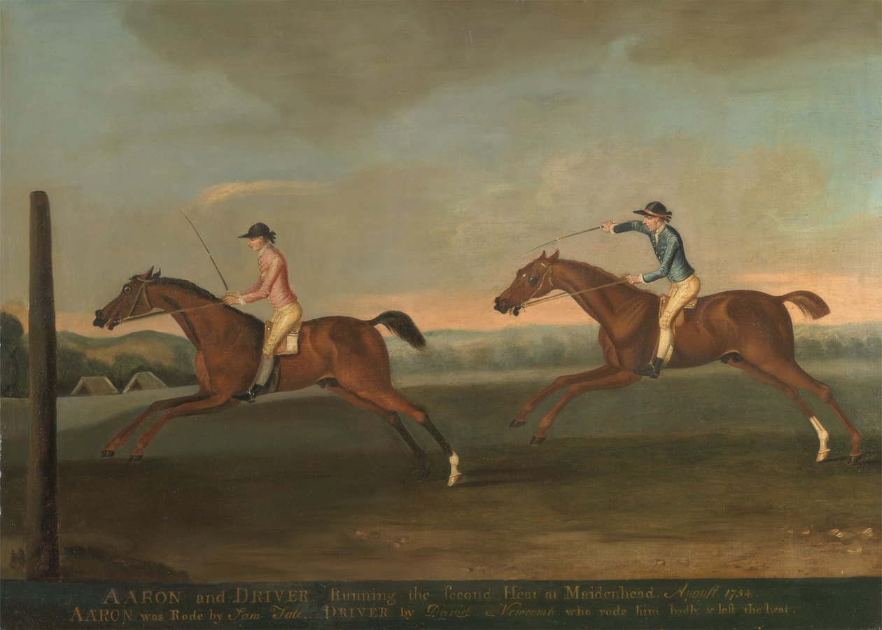 Aaron és Driver mérkőzése Maidenheadben, 1754. augusztus: Aaron megnyerte a második futamot, 1754 körül alkotó: Richard Roper