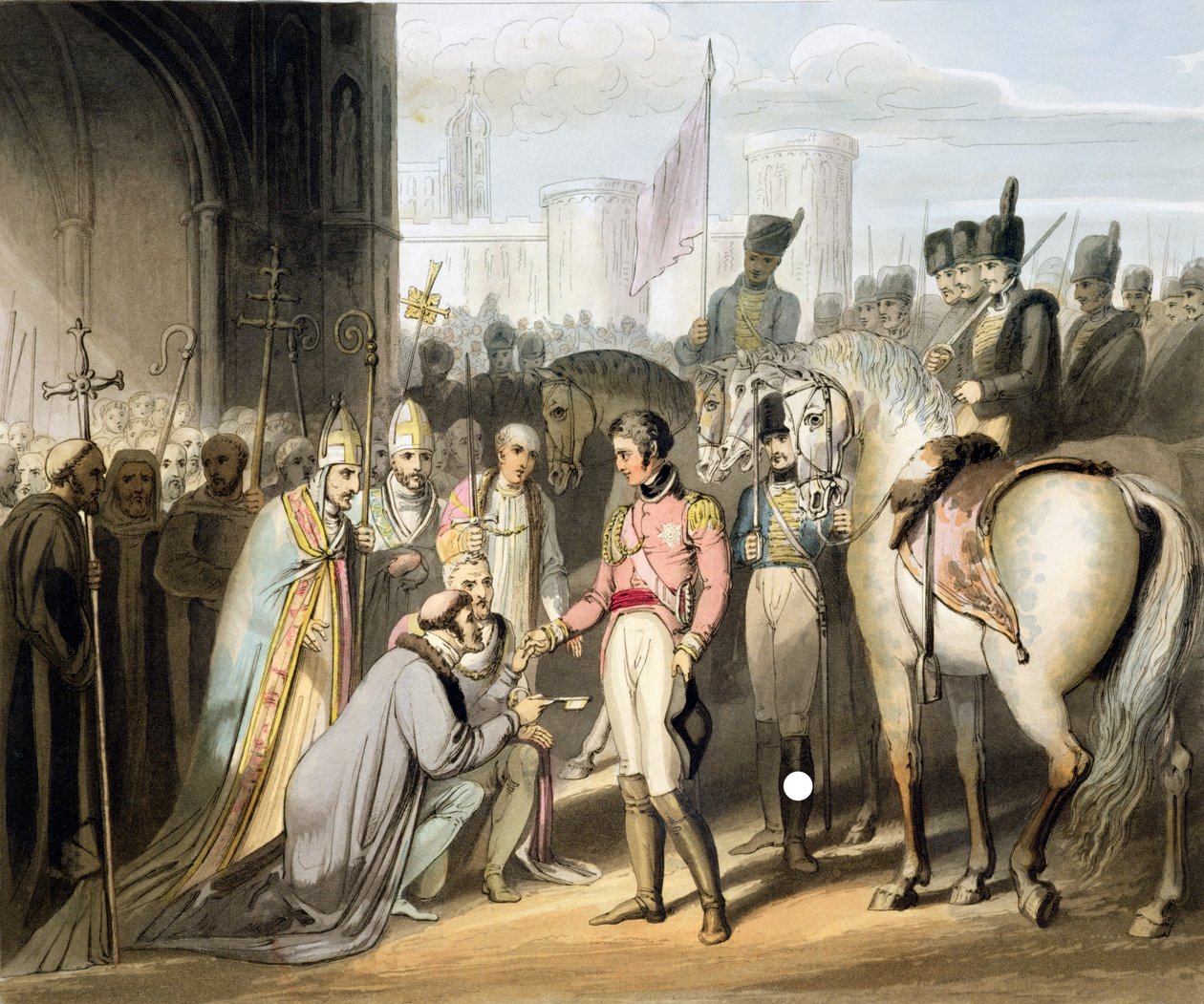 Madrid, "Wellington herceg győzelmei", T. Fielding metszete, pub. 1819 alkotó: Richard Westall