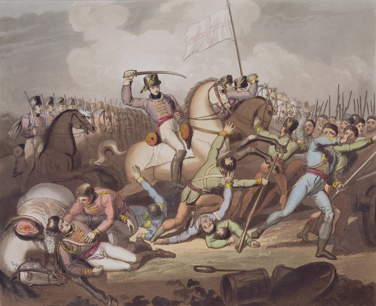 Salamanca, 1812. július 21., a "The Victories of the Duke of Wellington" című könyvből, metszet: T. Fielding, pub. 1819 alkotó: Richard Westall