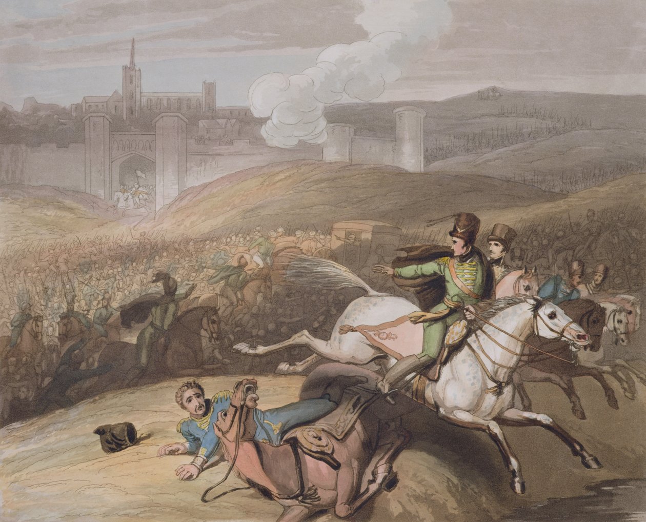 Vitoria, 1813. június 21., „A Wellington herceg győzelmei” című művéből, T. Fielding metszetében, pub. 1819 alkotó: Richard Westall