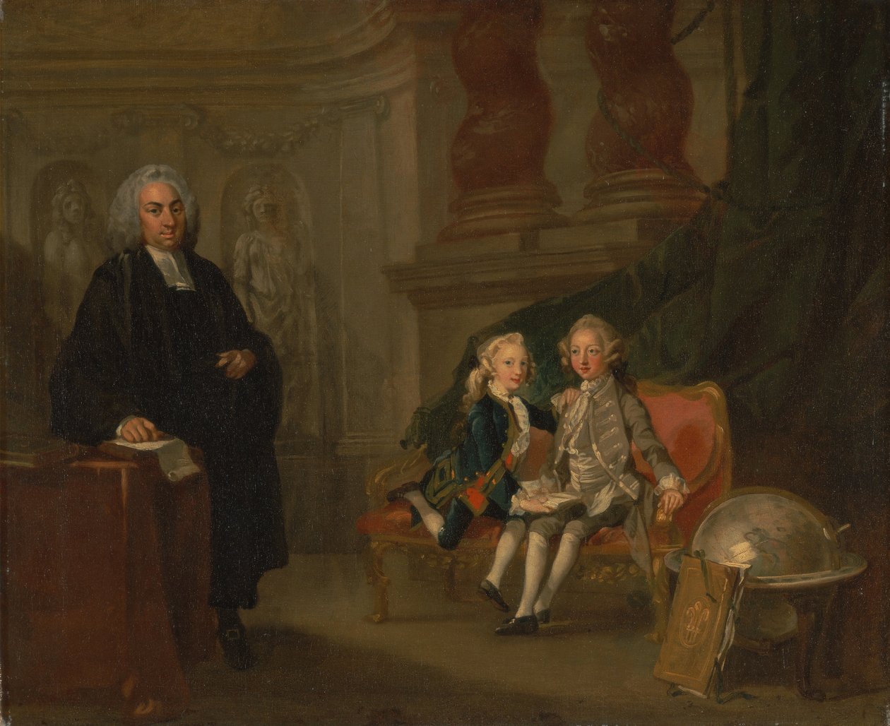 George herceg és Edward Augustus herceg, Frigyes walesi herceg fiai tanárukkal, Dr. F ... alkotó: Richard Wilson