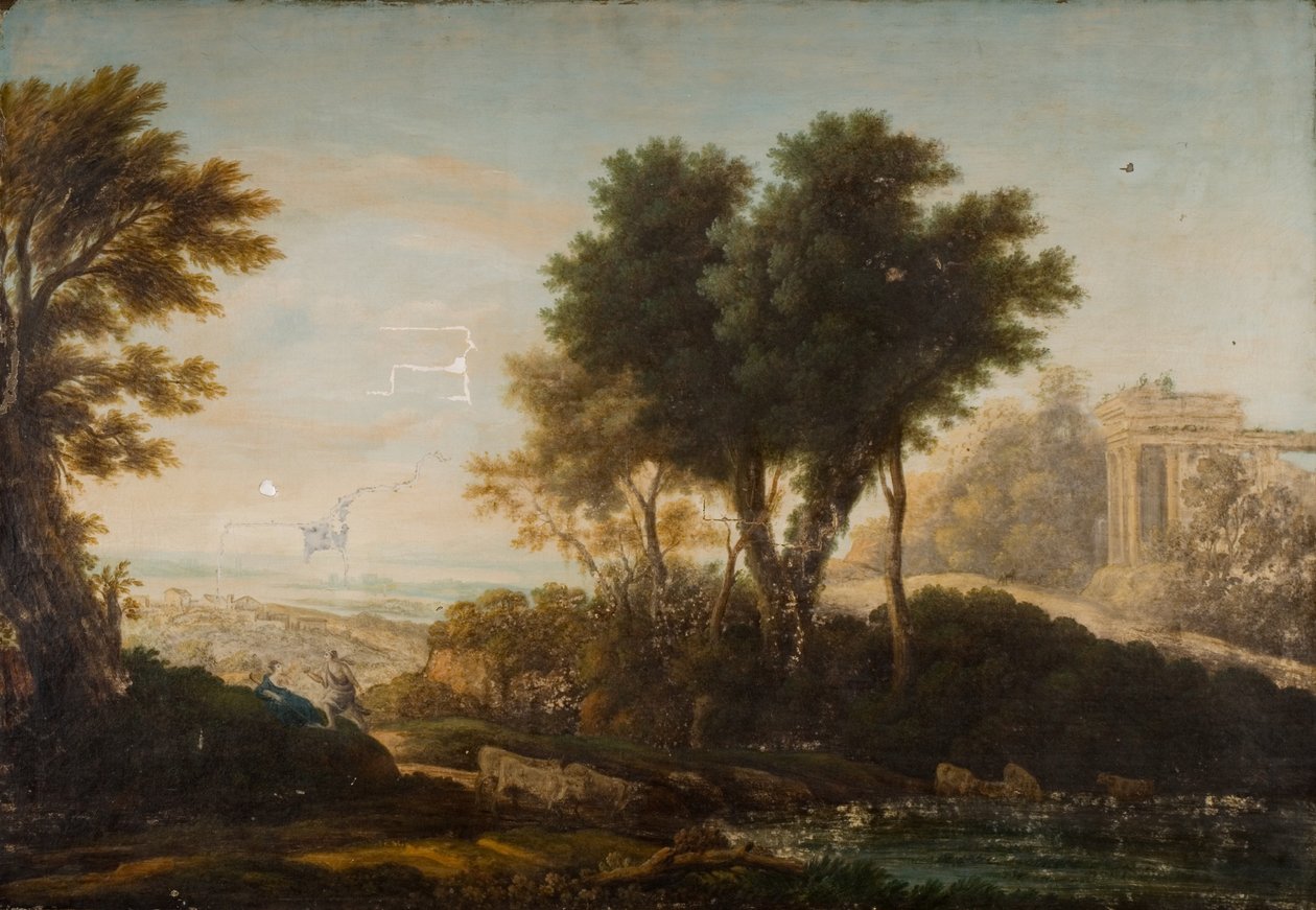 A Nemi-tó vagy a Speculum Dianae Dolbadarn kastélyával alkotó: Richard Wilson