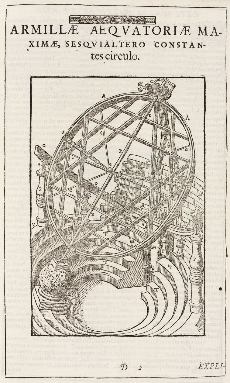 Tycho Brahe egyenlítőire szerelt körei, 1580 után alkotó: John Pardon