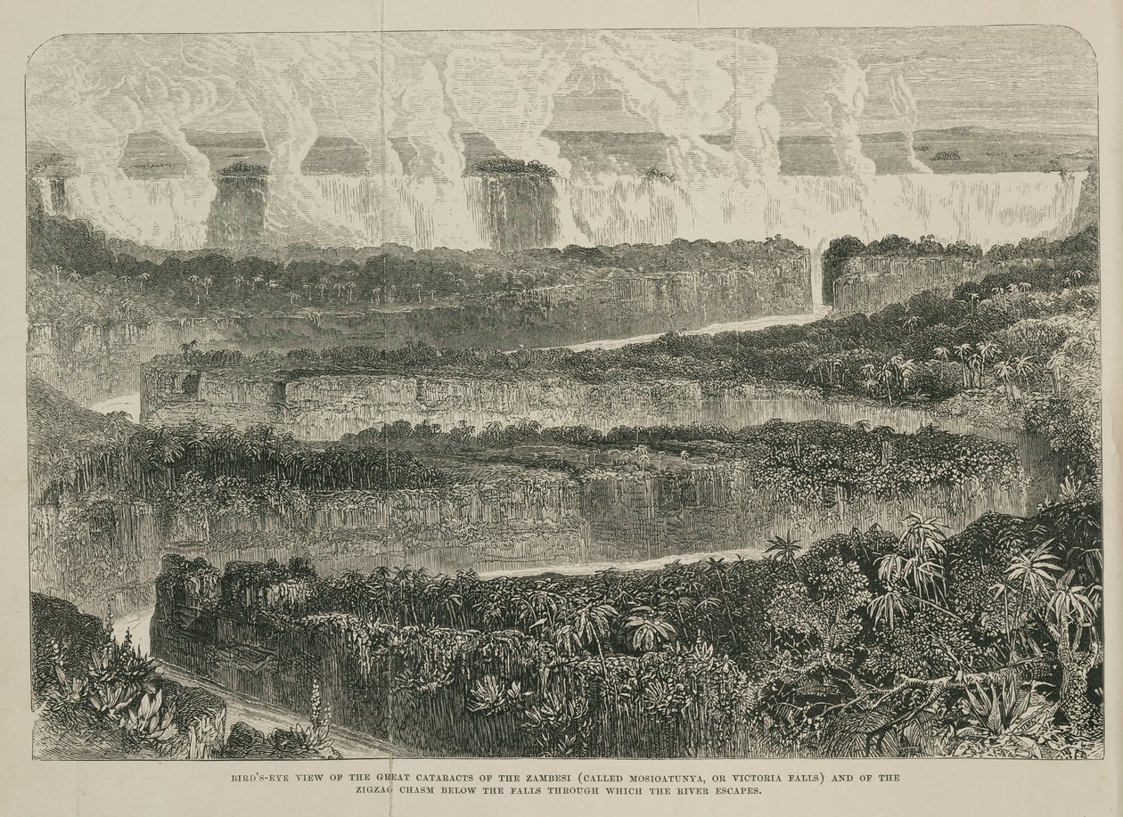 Victoria-vízesés, Afrika, 1855 alkotó: John Pardon