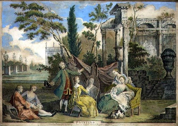 Festészet, kocsma. írta: F. Bull, John Boydell (1719-1804) és W. Herbert, 1750 körül (akvatinta) alkotó: Richard (after) Houston