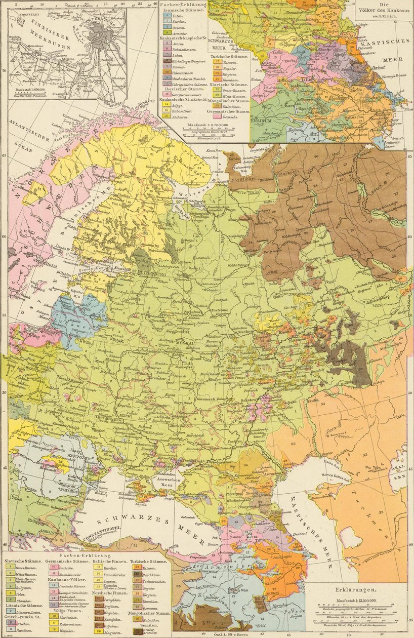 Andree, Richard. Volkerkarte von Russland. 1881 A alkotó: Richard Andree