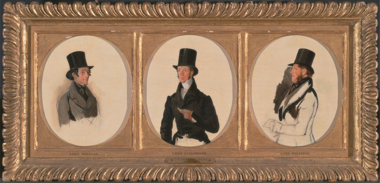 Tanulmányok Lord Eglinton, Lord Douglas és Lord Stradbroke portréihoz a „The Waterloo Cup Coursing Meeting”-ben (a Walker Művészeti Galériában), 1840 alkotó: Richard Ansdell