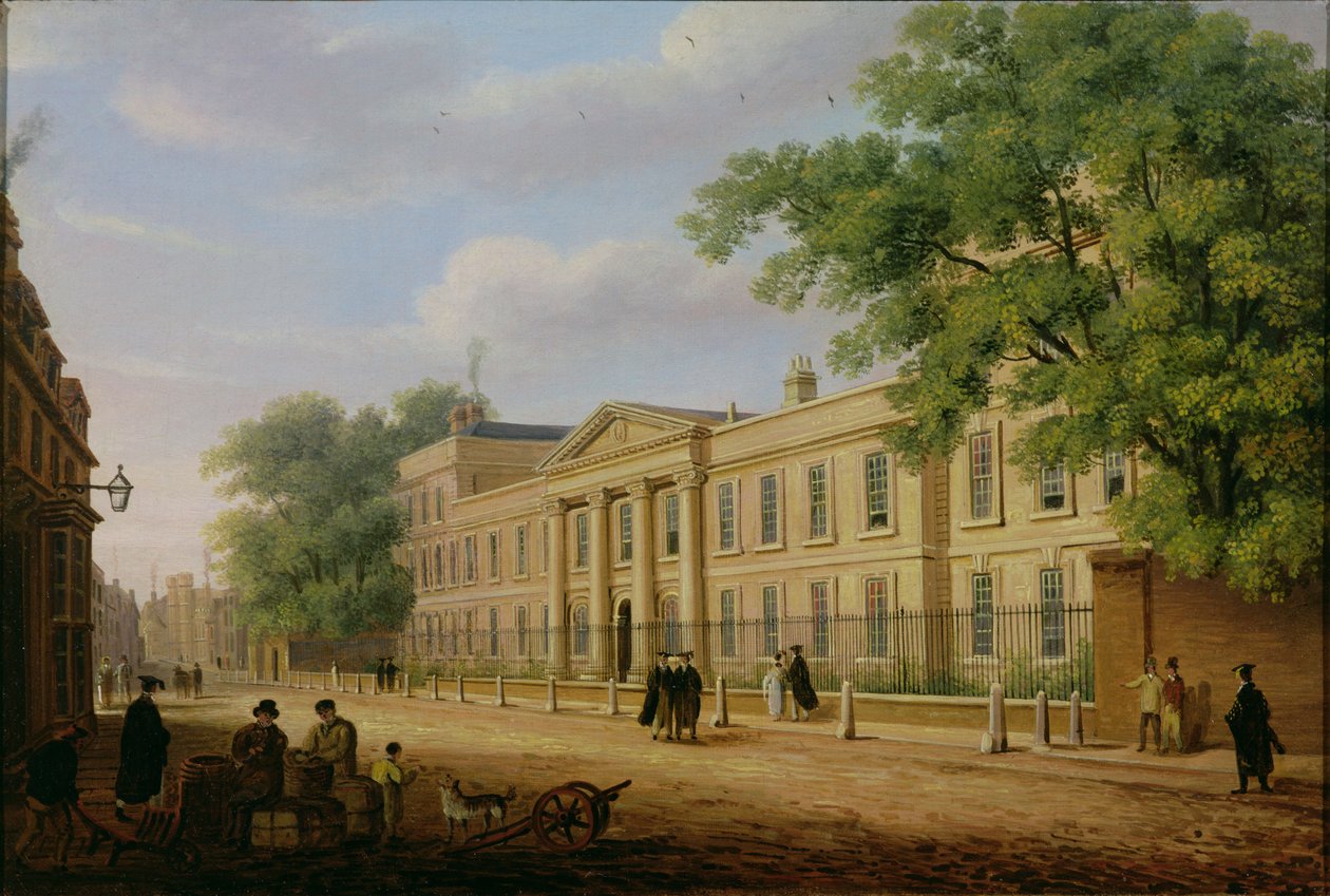 Kilátás az Emmanuel College-ra, Cambridge Egyetemre alkotó: Richard Bankes Harraden