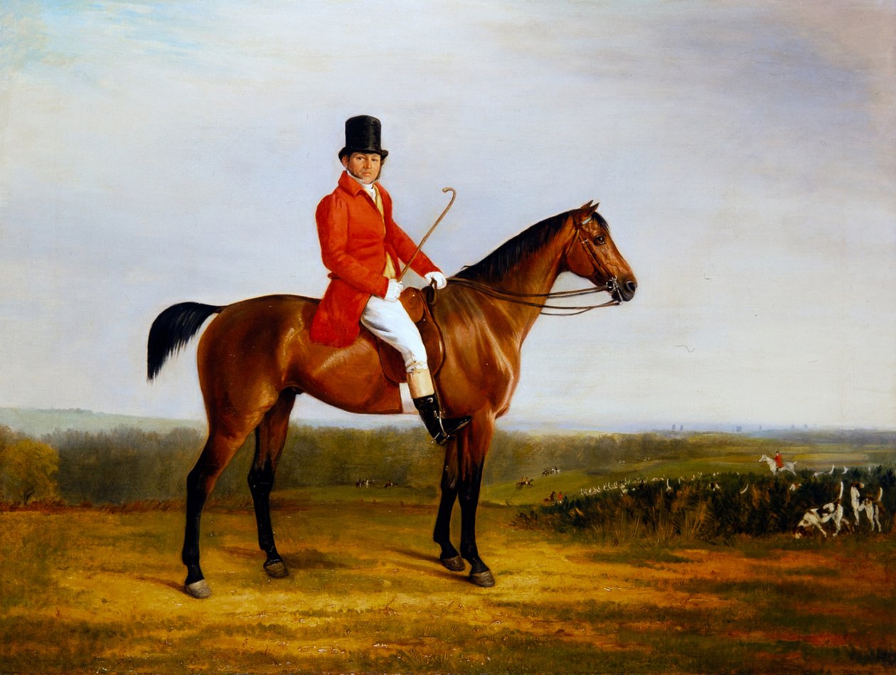 Isaac Sadler Mounted on a Bay Hunter (olaj, vászon) alkotó: Richard Barrett Davis