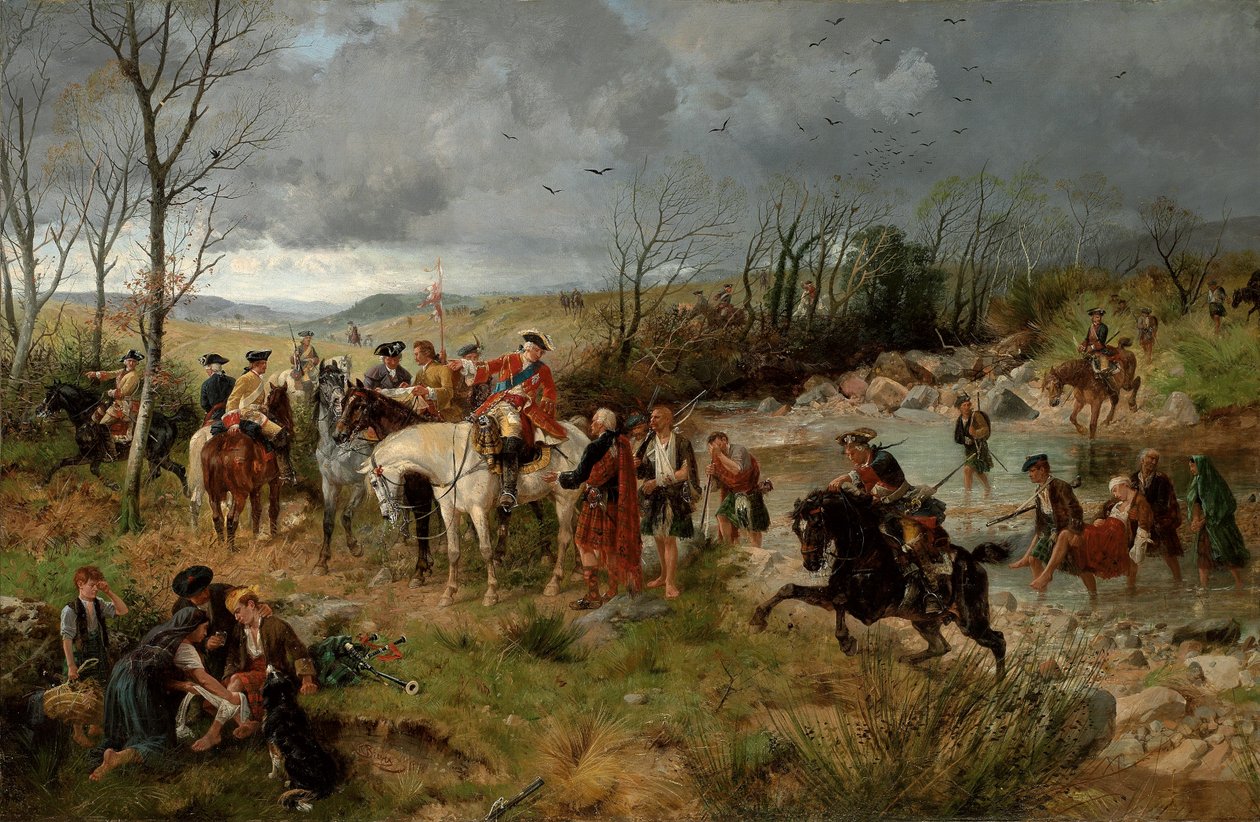 Károly Edward herceg megállása a Nairne partján, 1878 alkotó: Richard Beavis