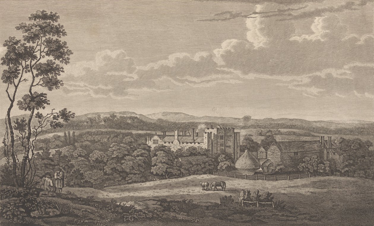 Hever kastély Kent megyében, Edward Hasted, The History and Topographical... című művéből, 1777-90. alkotó: Richard Bernard Godfrey