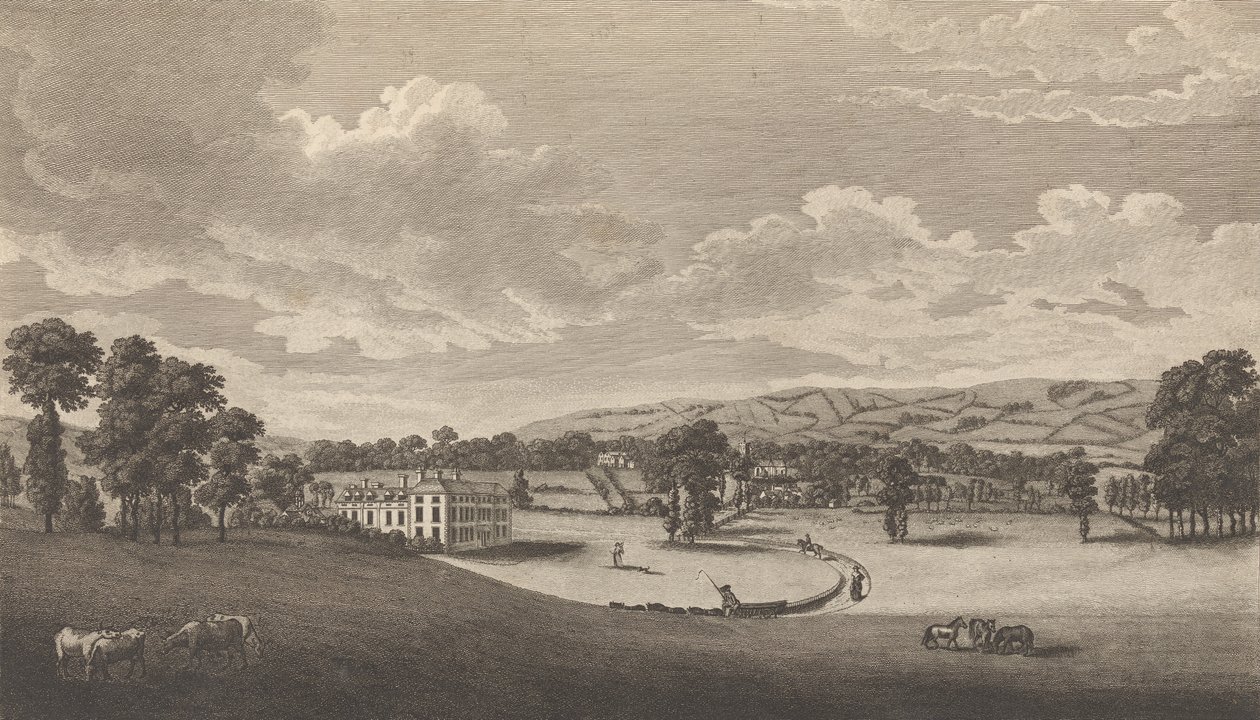 Preston Hall Aylesfordban, Kent megyében, Edward Hasted The History and... című művéből, 1777-90. alkotó: Richard Bernard Godfrey