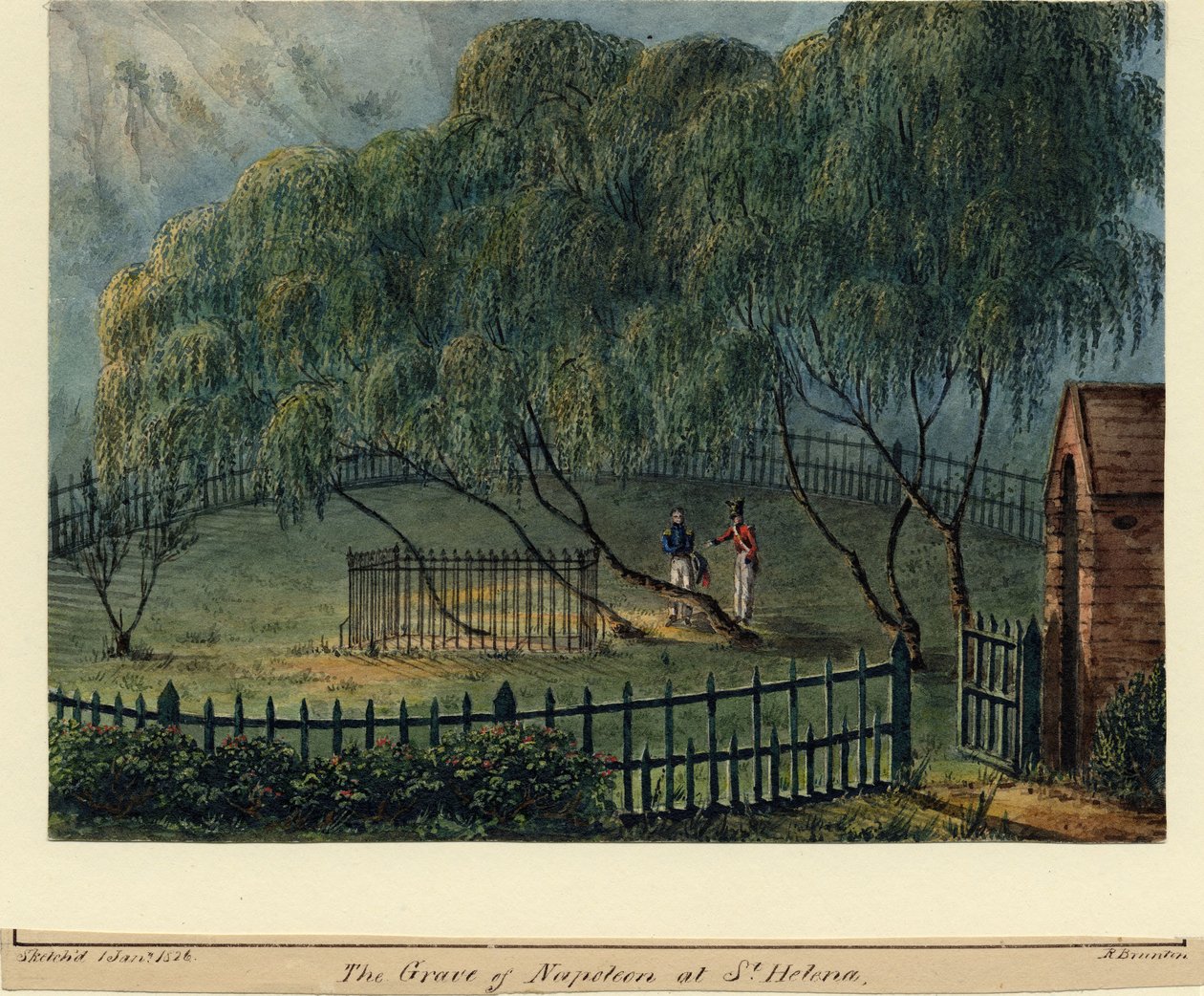 Napóleon temetkezési helye a Szent Ilonán, kb. 1826 alkotó: Richard Brunton Lieutenant Colonel