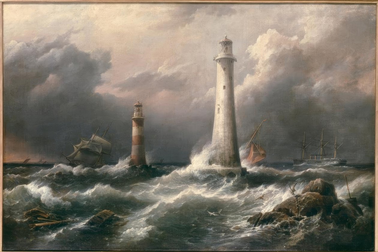 H.M.S. Lord Warden az Eddystone világítótornyoktól alkotó: Richard Brydges Beechey