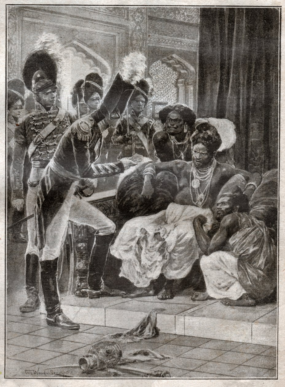 Gyarmatosítás Srí Lankán. (metszés alkotó: Richard Caton (after) Woodville
