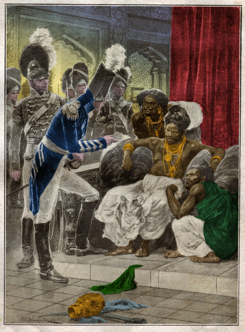Sri Vikrama Rajasinha, Kandy (Srí Lanka) királya, akit az angolok 1815-ben bocsátottak el. 1924 (illusztráció) alkotó: Richard Caton (after) Woodville