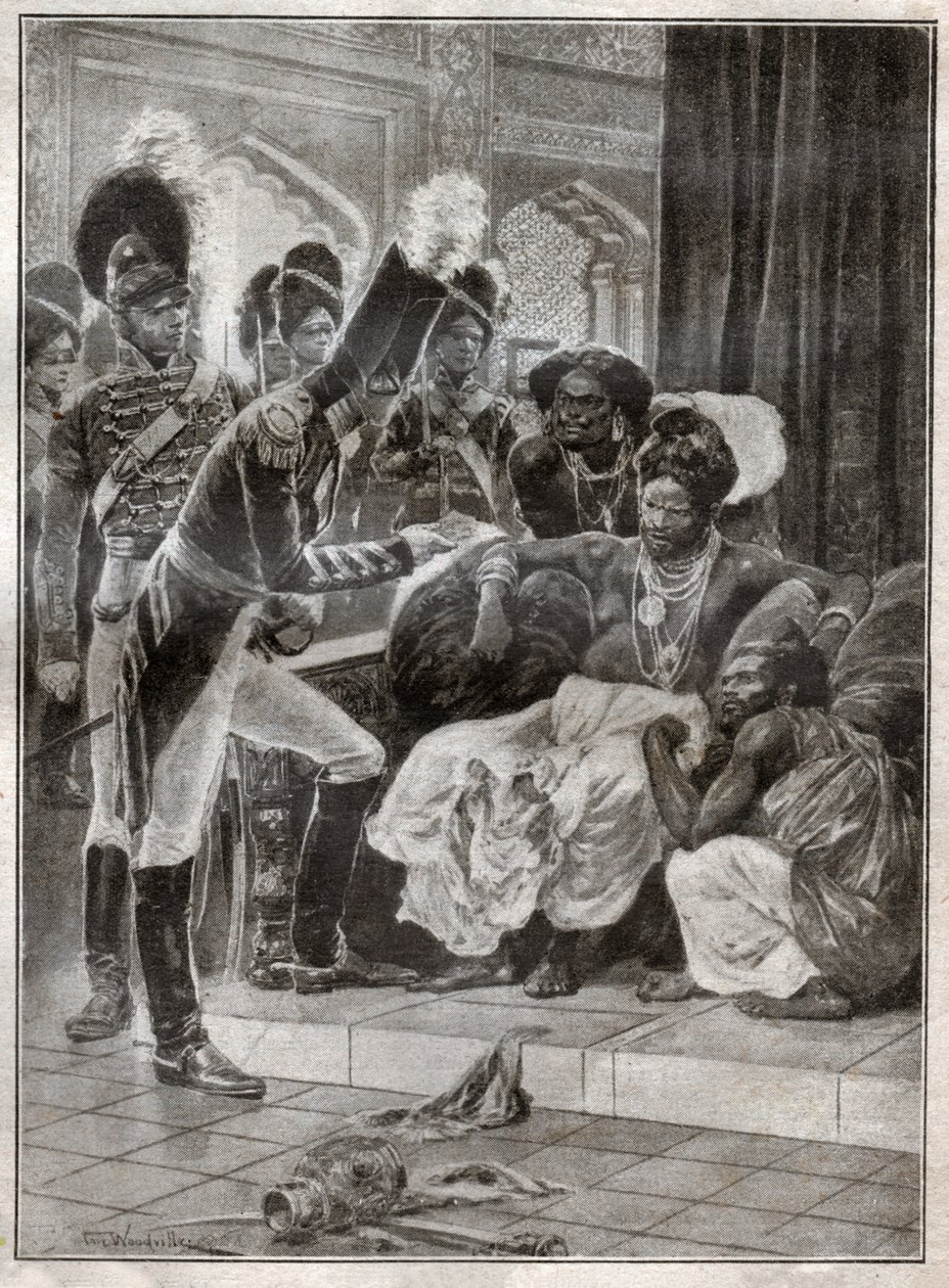 Sri Vikrama Rajasinha, Kandy (Srí Lanka) királya, akit az angolok 1815-ben bocsátottak el. 1924 (illusztráció) alkotó: Richard Caton (after) Woodville