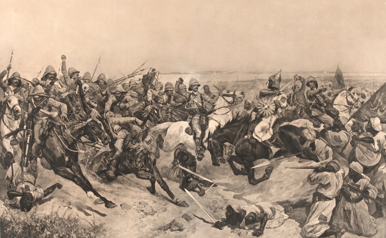 A 21. Lancers rohama az omdurmani csatában alkotó: Richard Caton (after) Woodville