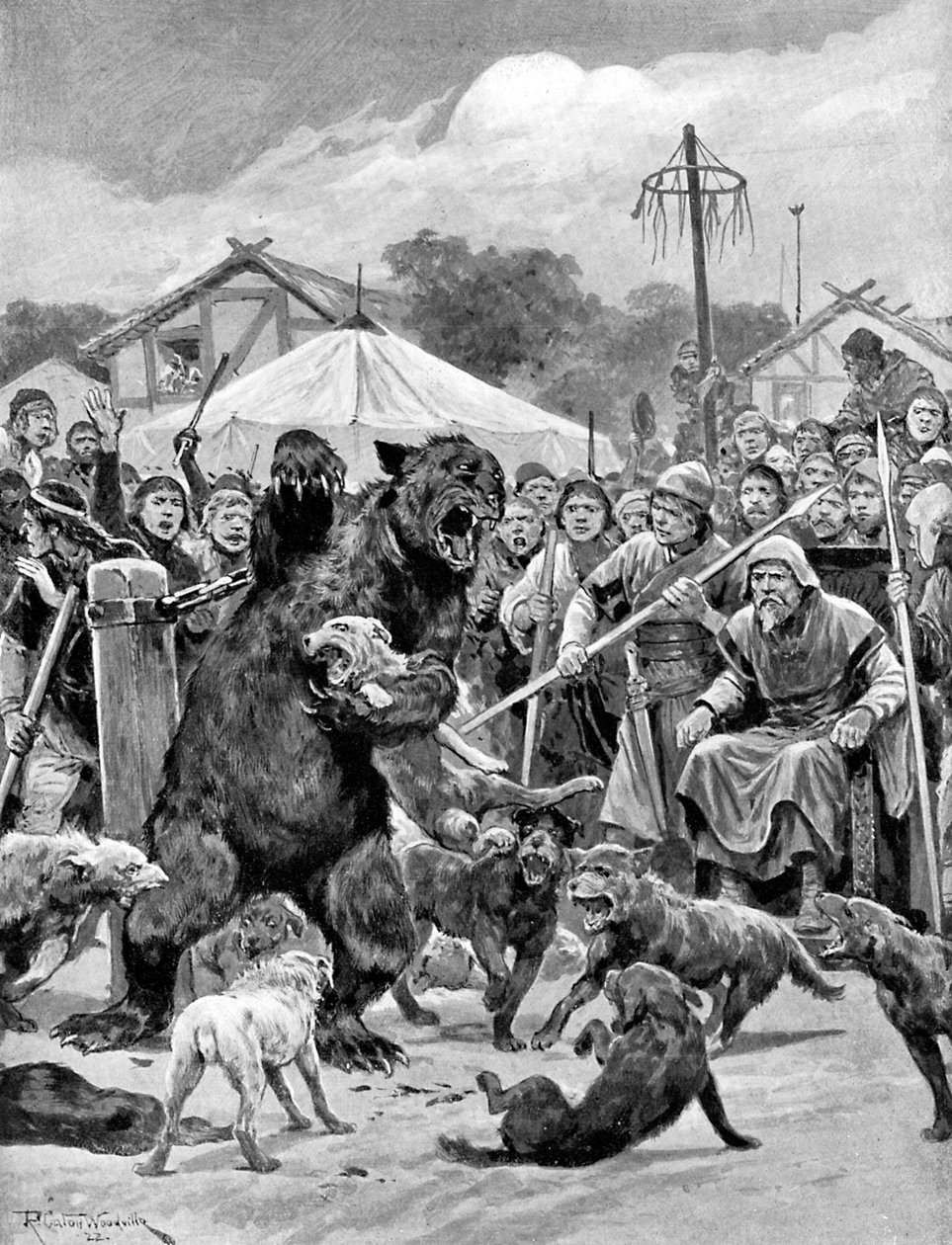 Medvecsali a szász időkben, 1920 körül. alkotó: Richard Caton II Woodville