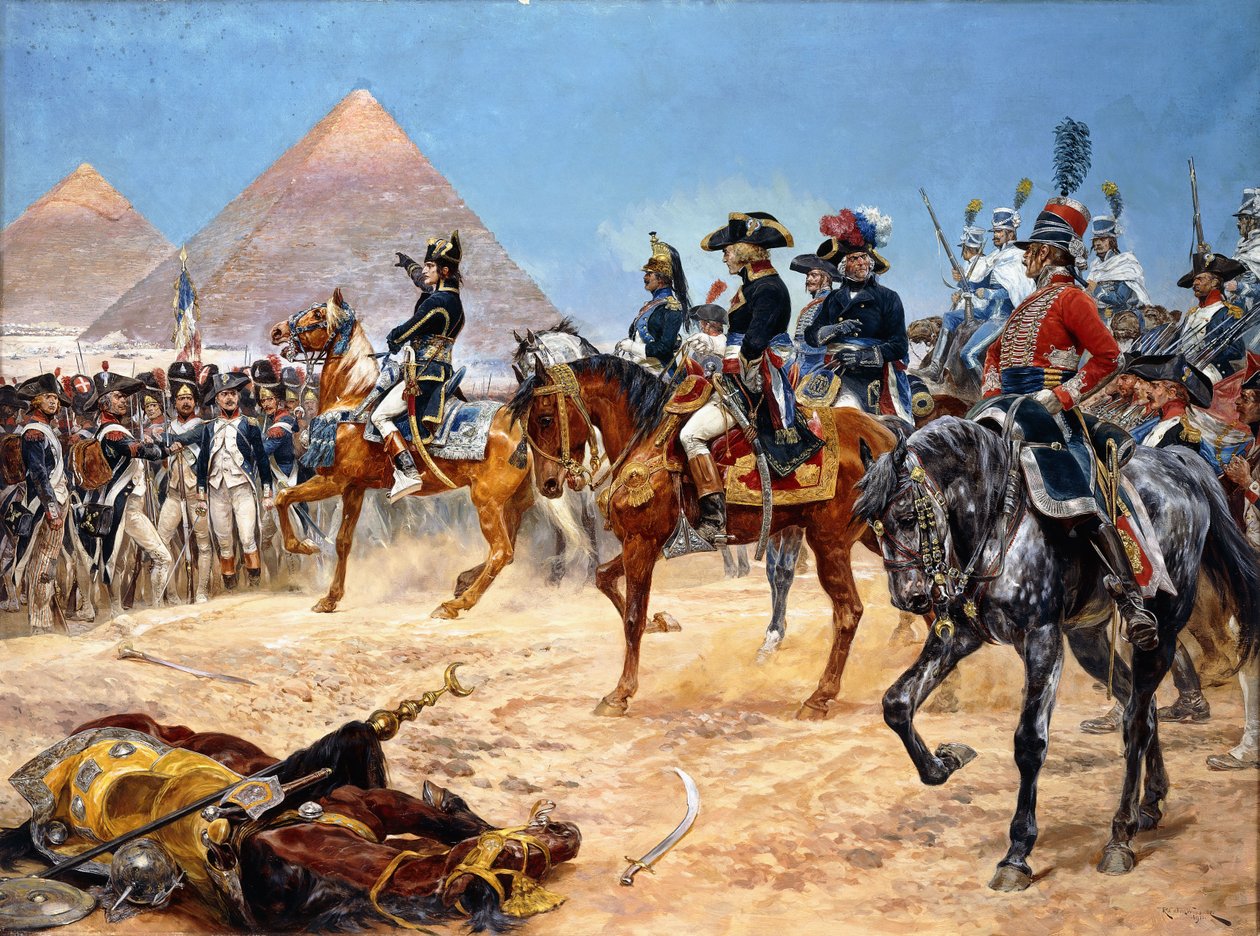 Bonaparte Egyiptomban, 1798. július 21-én, 1911 alkotó: Richard Caton II Woodville