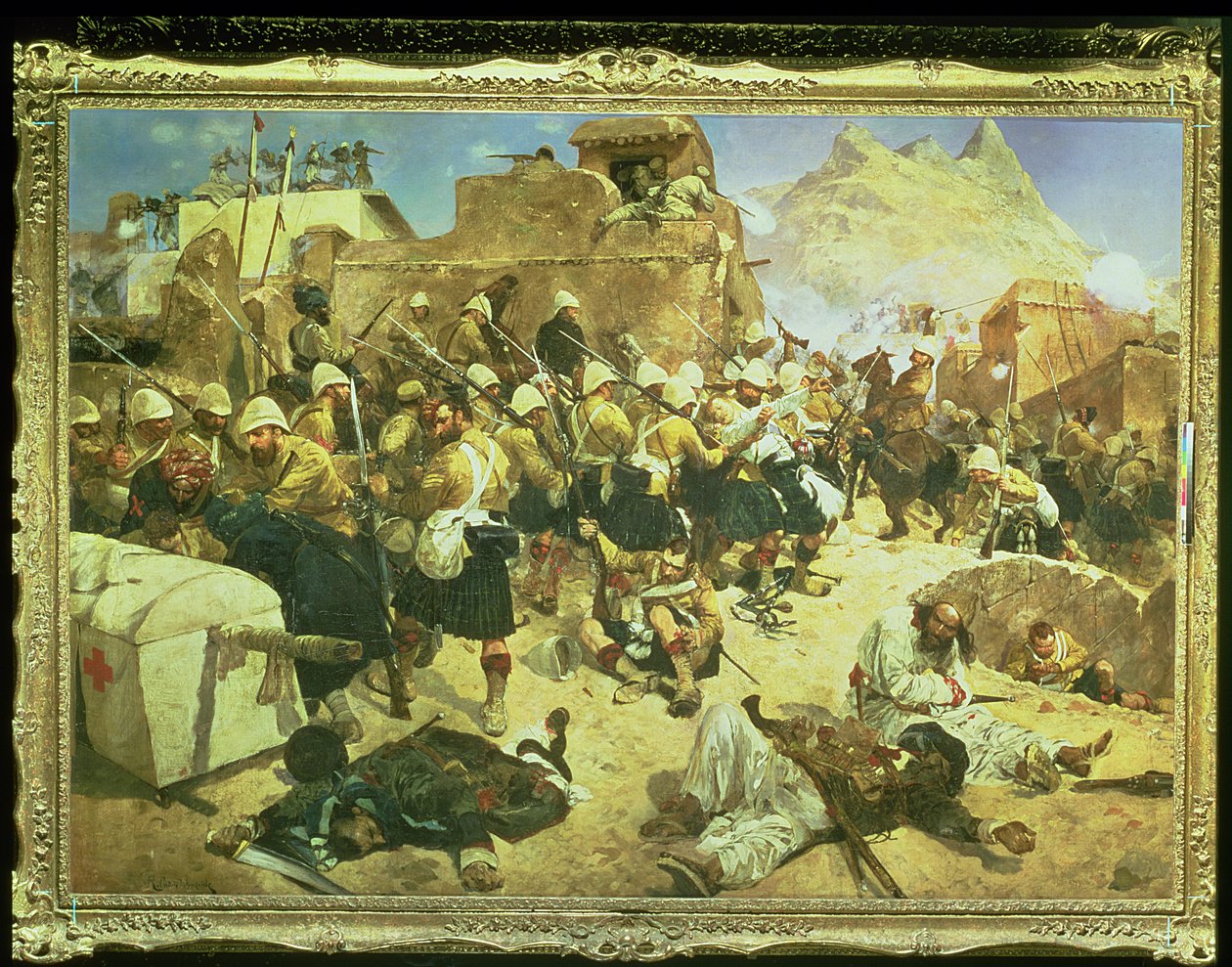 Candahar: A 92. hegyvidékiek és a 2. gurkhák megrohamozzák Gaudi molla Sahibdadot alkotó: Richard Caton II Woodville
