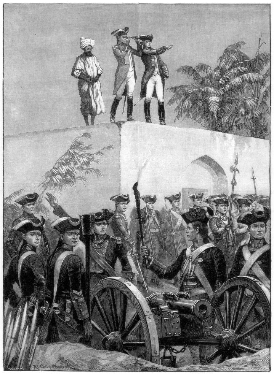Clive a Nawab Siraj Ud Daulahs vadászház tetején, India, 1757, 1893. alkotó: Richard Caton II Woodville