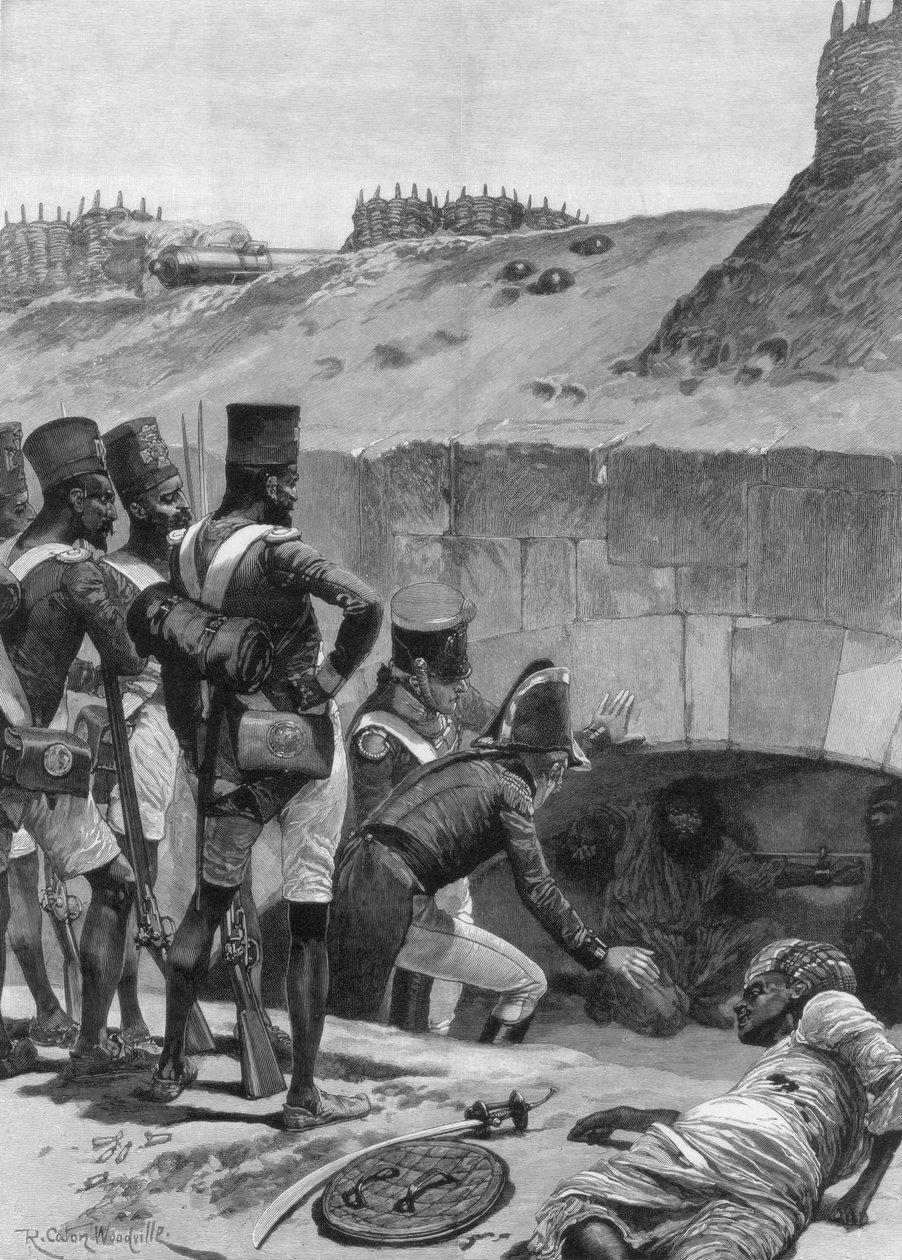 A brit foglyok megtalálása a kazamaták alatt az erődítményekben, 1894. alkotó: Richard Caton II Woodville