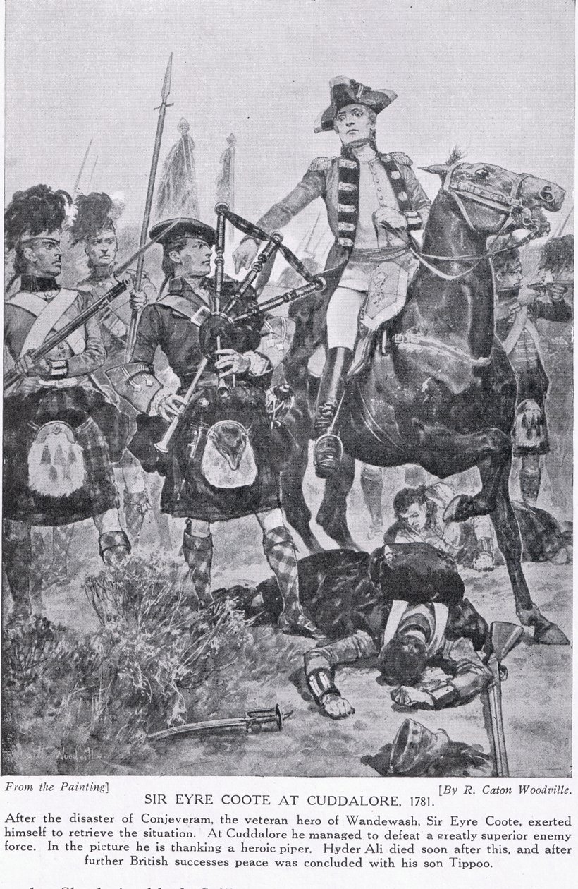 Sir Eyre Coote Cuddalore-ban, illusztráció a "Hutchinson