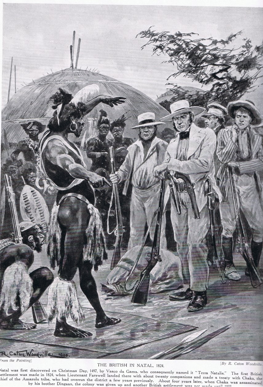 A britek Natalban 1824-ben, illusztráció a 