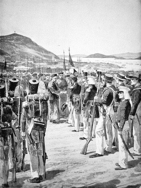 Hongkong átadása a briteknek 1841-ben alkotó: Richard Caton Woodville
